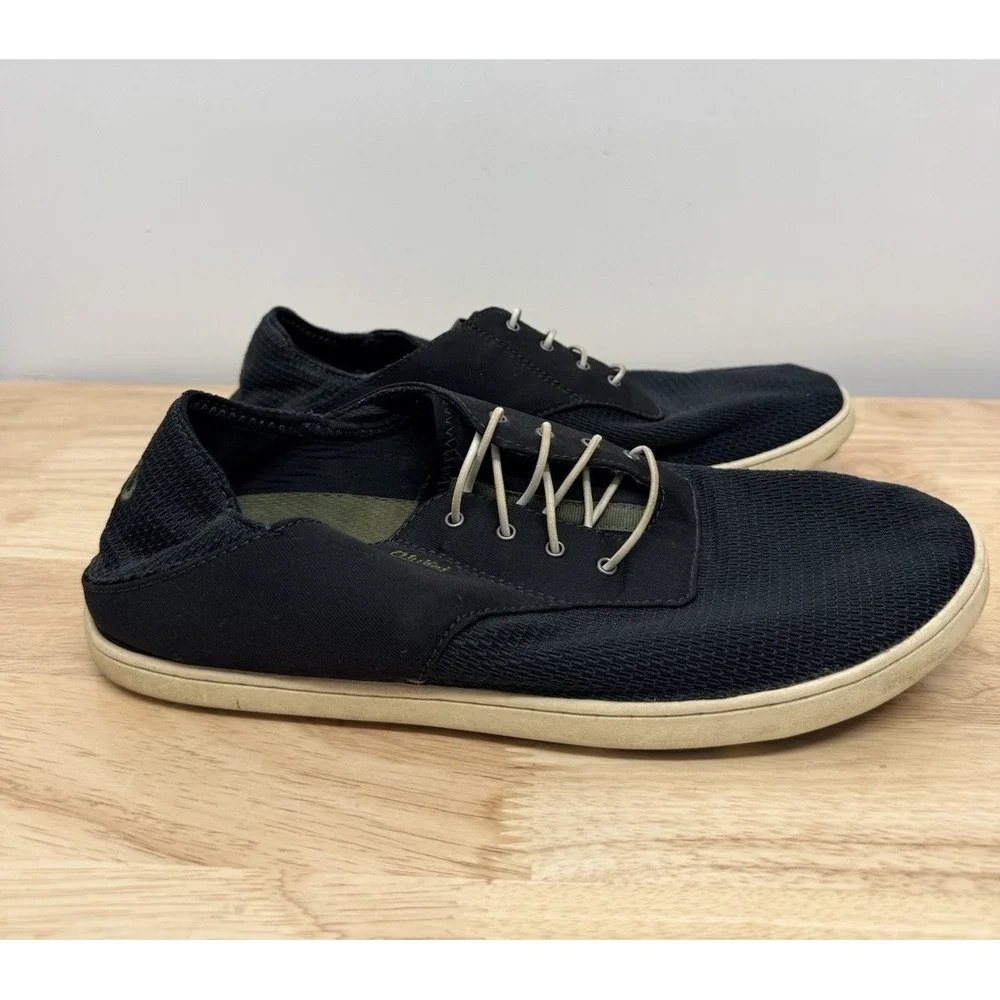 OluKai‎ Nohea Moku Sneakers Mens 10.5 Navy Blue Mesh Lightweight Boat Shoes #65